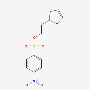 molecular formula C13H15NO5S B14760527 2-(Cyclopent-3-en-1-yl)ethyl 4-nitrobenzene-1-sulfonate CAS No. 791-66-2