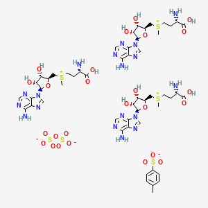 molecular formula C52H76N18O25S6 B14760575 S-Adenosyl-L-methionine disulfate tosylate; 5'-[[(3S)-3-Amino-3-carboxypropyl]methylsulfonio]-5'-deoxy-adenosine disulfate 4-methylbenzenesulfonate 