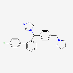 1H-Imidazole, 1-[(4-chlorophenyl)phenyl[4-(1-pyrrolidinylmethyl)phenyl]methyl]-