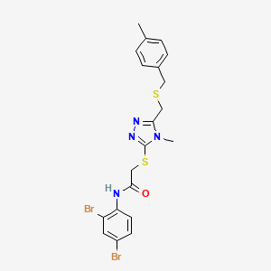 N-(2,4-Dibromophenyl)-2-((4-methyl-5-(((4-methylbenzyl)thio)methyl)-4H-1,2,4-triazol-3-yl)thio)acetamide