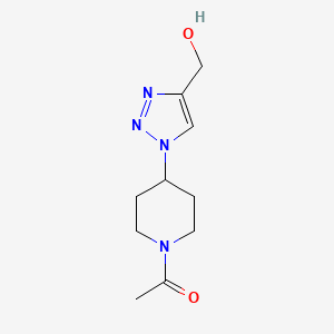 molecular formula C10H16N4O2 B1476064 1-(4-(4-(hydroxymethyl)-1H-1,2,3-triazol-1-yl)piperidin-1-yl)ethan-1-one CAS No. 2092528-68-0