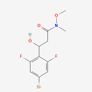 molecular formula C11H12BrF2NO3 B14760732 3-(4-Bromo-2,6-difluorophenyl)-3-hydroxy-N-methoxy-N-methylpropanamide 