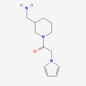molecular formula C12H19N3O B1476092 1-(3-(aminomethyl)piperidin-1-yl)-2-(1H-pyrrol-1-yl)ethan-1-one CAS No. 2092091-71-7