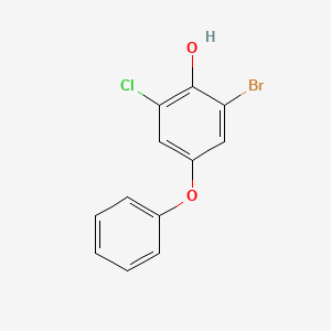 molecular formula C12H8BrClO2 B14760999 2-Bromo-6-chloro-4-phenoxyphenol 