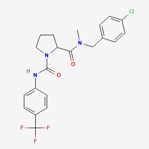 1,2-Pyrrolidinedicarboxamide, N2-[(4-chlorophenyl)methyl]-N2-methyl-N1-[4-(trifluoromethyl)phenyl]-, (2R)-