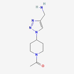 molecular formula C10H17N5O B1476121 1-(4-(4-(aminomethyl)-1H-1,2,3-triazol-1-yl)piperidin-1-yl)ethan-1-one CAS No. 2092795-01-0