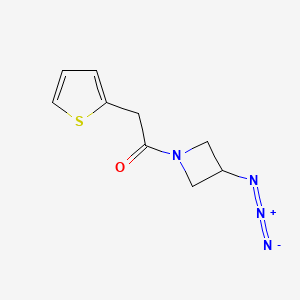 molecular formula C9H10N4OS B1476131 1-(3-叠氮代氮杂环丁-1-基)-2-(噻吩-2-基)乙烷-1-酮 CAS No. 2098101-00-7