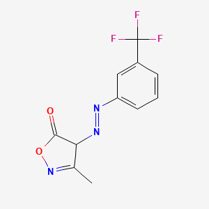 molecular formula C11H8F3N3O2 B14761506 3-Methyl-4-{(E)-[3-(trifluoromethyl)phenyl]diazenyl}-1,2-oxazol-5(4H)-one CAS No. 733-28-8