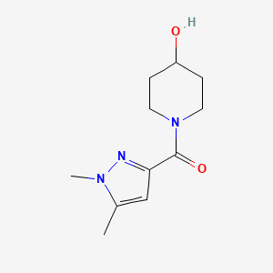 molecular formula C11H17N3O2 B1476154 (1,5-二甲基-1H-吡唑-3-基)(4-羟基哌啶-1-基)甲酮 CAS No. 1692609-82-7