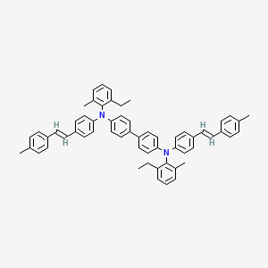 2-ethyl-N-[4-[4-[N-(2-ethyl-6-methylphenyl)-4-[(E)-2-(4-methylphenyl)ethenyl]anilino]phenyl]phenyl]-6-methyl-N-[4-[(E)-2-(4-methylphenyl)ethenyl]phenyl]aniline