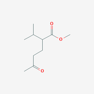 Hexanoic acid, 2-(1-methylethyl)-5-oxo-, methyl ester