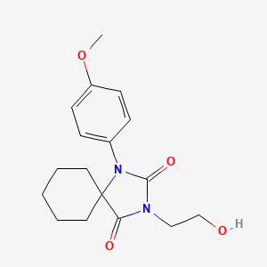 1,3-DIAZASPIRO(4.5)DECANE-2,4-DIONE, 3-(2-HYDROXYETHYL)-1-(p-METHOXYPHENYL)-