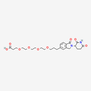 molecular formula C25H34N2O9 B14761664 Phthalimidinoglutarimide-5'-C3-O-PEG3-C2-acid 