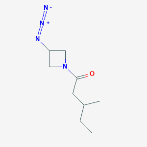 molecular formula C9H16N4O B1476170 1-(3-叠氮代氮杂环丁烷-1-基)-3-甲基戊انون CAS No. 2098079-47-9