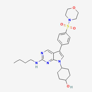 4-[2-(Butylamino)-5-(4-morpholin-4-ylsulfonylphenyl)pyrrolo[2,3-d]pyrimidin-7-yl]cyclohexan-1-ol