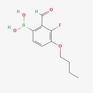 molecular formula C11H14BFO4 B14762140 (4-Butoxy-3-fluoro-2-formylphenyl)boronic acid 