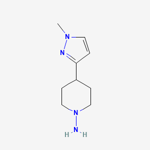 molecular formula C9H16N4 B1476229 4-(1-methyl-1H-pyrazol-3-yl)piperidin-1-amine CAS No. 2097954-12-4