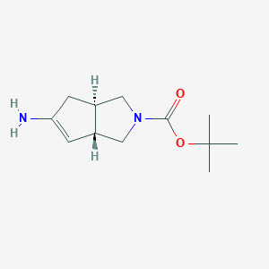 molecular formula C12H20N2O2 B14762339 tert-butyl (3aS,6aR)-5-amino-3,3a,6,6a-tetrahydro-1H-cyclopenta[c]pyrrole-2-carboxylate 