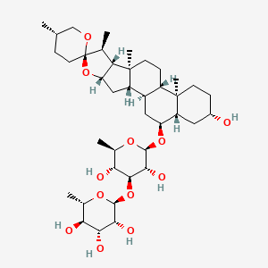 (2S,3R,4R,5R,6S)-2-[(2R,3R,4S,5R,6R)-3,5-dihydroxy-2-[(1R,2S,4S,5'S,6R,7S,8R,9S,12S,13R,16S,18S,19S)-16-hydroxy-5',7,9,13-tetramethylspiro[5-oxapentacyclo[10.8.0.02,9.04,8.013,18]icosane-6,2'-oxane]-19-yl]oxy-6-methyloxan-4-yl]oxy-6-methyloxane-3,4,5-triol