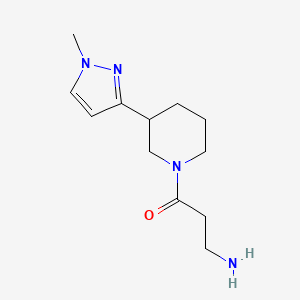 molecular formula C12H20N4O B1476253 3-氨基-1-(3-(1-甲基-1H-吡唑-3-基)哌啶-1-基)丙-1-酮 CAS No. 2098089-10-0