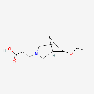 molecular formula C11H19NO3 B1476270 3-(6-Ethoxy-3-azabicyclo[3.1.1]heptan-3-yl)propanoic acid CAS No. 2097982-88-0