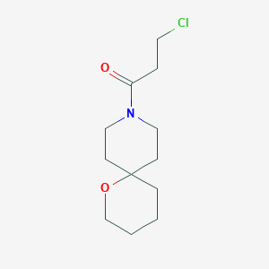 molecular formula C12H20ClNO2 B1476272 3-氯-1-(1-氧杂-9-氮杂螺[5.5]十一烷-9-基)丙انون CAS No. 2091576-62-2