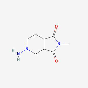 molecular formula C8H13N3O2 B1476279 5-amino-2-methylhexahydro-1H-pyrrolo[3,4-c]pyridine-1,3(2H)-dione CAS No. 2097997-42-5