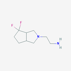 molecular formula C9H16F2N2 B1476281 2-(4,4-difluorohexahydrocyclopenta[c]pyrrol-2(1H)-yl)ethan-1-amine CAS No. 2098039-08-6