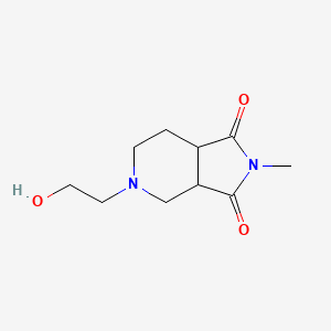 molecular formula C10H16N2O3 B1476282 5-(2-hydroxyethyl)-2-methylhexahydro-1H-pyrrolo[3,4-c]pyridine-1,3(2H)-dione CAS No. 2098102-10-2