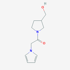 molecular formula C11H16N2O2 B1476295 1-(3-(hydroxymethyl)pyrrolidin-1-yl)-2-(1H-pyrrol-1-yl)ethan-1-one CAS No. 2091099-21-5