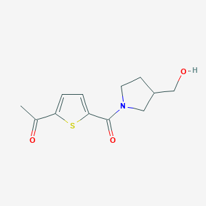 molecular formula C12H15NO3S B1476309 1-(5-(3-(Hydroxymethyl)pyrrolidine-1-carbonyl)thiophen-2-yl)ethan-1-one CAS No. 2098032-55-2