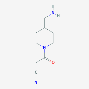 molecular formula C9H15N3O B1476320 3-(4-(Aminometil)piperidin-1-il)-3-oxopropanonitrilo CAS No. 2090944-16-2