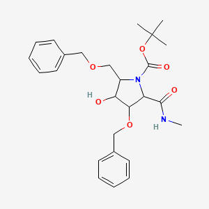 tert-butyl 4-hydroxy-2-(methylcarbamoyl)-3-phenylmethoxy-5-(phenylmethoxymethyl)pyrrolidine-1-carboxylate