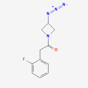 molecular formula C11H11FN4O B1476322 1-(3-叠氮代氮杂环丁-1-基)-2-(2-氟苯基)乙انون-1-酮 CAS No. 2098081-53-7