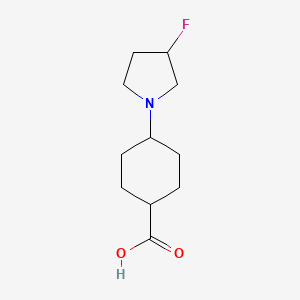 molecular formula C11H18FNO2 B1476325 4-(3-氟吡咯烷-1-基)环己烷-1-羧酸 CAS No. 2092716-27-1