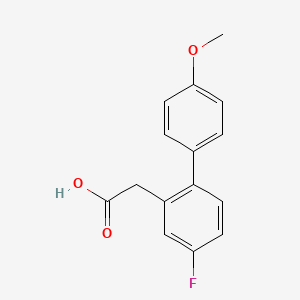 molecular formula C15H13FO3 B14763305 2-(4-Fluoro-4'-methoxy-[1,1'-biphenyl]-2-yl)acetic acid 