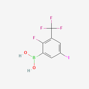 molecular formula C7H4BF4IO2 B14763319 (2-Fluoro-5-iodo-3-(trifluoromethyl)phenyl)boronic acid 