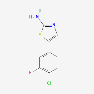 molecular formula C9H6ClFN2S B14763360 5-(4-Chloro-3-fluorophenyl)thiazol-2-amine 