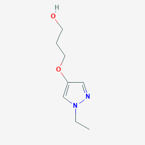 molecular formula C8H14N2O2 B14763390 3-((1-Ethyl-1H-pyrazol-4-yl)oxy)propan-1-ol 