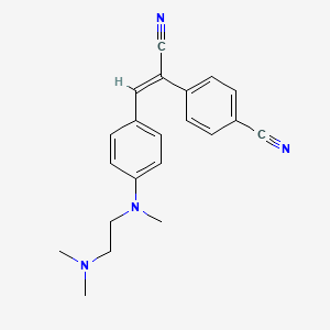 molecular formula C21H22N4 B14763392 4-[(E)-1-cyano-2-[4-[2-(dimethylamino)ethyl-methylamino]phenyl]ethenyl]benzonitrile 