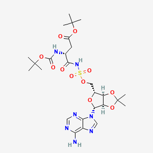 (R)-tert-Butyl 4-(((((3aR,4R,6R,6aR)-6-(6-amino-9H-purin-9-yl)-2,2-dimethyltetrahydrofuro[3,4-d][1,3]dioxol-4-yl)methoxy)sulfonyl)amino)-3-((tert-butoxycarbonyl)amino)-4-oxobutanoate