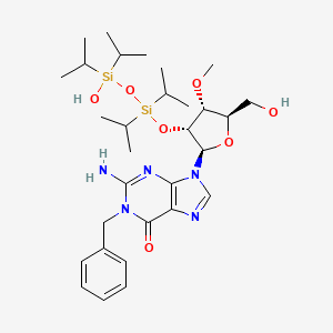 2-Amino-1-benzyl-9-((2R,3R,4R,5R)-3-((3-hydroxy-1,1,3,3-tetraisopropyldisiloxanyl)oxy)-5-(hydroxymethyl)-4-methoxytetrahydrofuran-2-yl)-1,9-dihydro-6H-purin-6-one