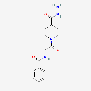 molecular formula C15H20N4O3 B14763465 N-(2-(4-(Hydrazinecarbonyl)piperidin-1-yl)-2-oxoethyl)benzamide 