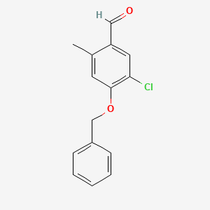 molecular formula C15H13ClO2 B14763505 4-(Benzyloxy)-5-chloro-2-methylbenzaldehyde 