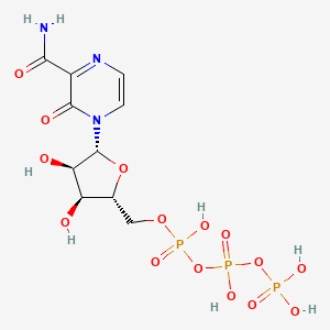 molecular formula C10H16N3O15P3 B14763515 [[(2R,3S,4R,5R)-5-(3-carbamoyl-2-oxo-pyrazin-1-yl)-3,4-dihydroxy-tetrahydrofuran-2-yl]methoxy-hydroxy-phosphoryl] phosphono hydrogen phosphate 