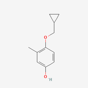 molecular formula C11H14O2 B14763516 4-(Cyclopropylmethoxy)-3-methylphenol 