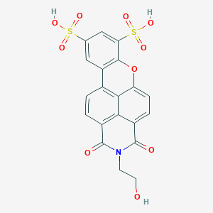 molecular formula C20H13NO10S2 B14763536 14-(2-Hydroxyethyl)-13,15-dioxo-8-oxa-14-azapentacyclo[10.6.2.02,7.09,19.016,20]icosa-1(19),2(7),3,5,9,11,16(20),17-octaene-4,6-disulfonic acid 