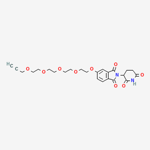 molecular formula C24H28N2O9 B14763537 Thalidomide-5'-O-PEG4-propargyl 