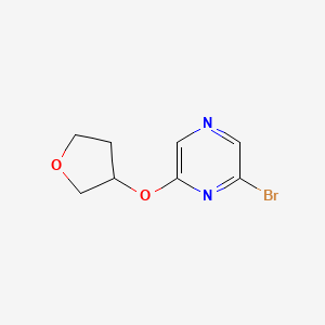 molecular formula C8H9BrN2O2 B14763552 2-Bromo-6-((tetrahydrofuran-3-yl)oxy)pyrazine 