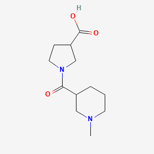molecular formula C12H20N2O3 B1476358 1-(1-Methylpiperidine-3-carbonyl)pyrrolidine-3-carboxylic acid CAS No. 2097952-28-6